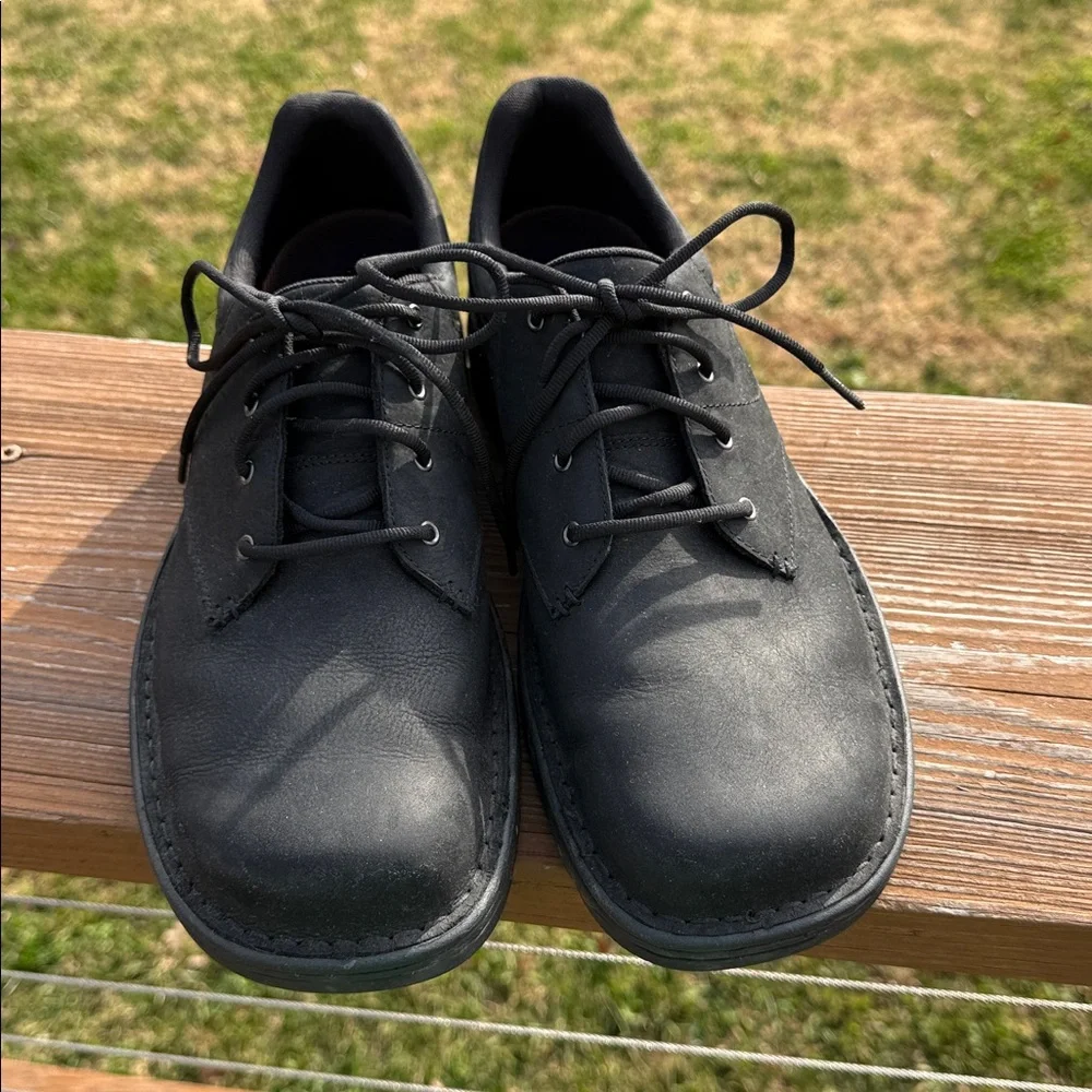 Merrell World Legend 2 Black Leather Lace Up Loafer Shoes Size 11.5 WIDE